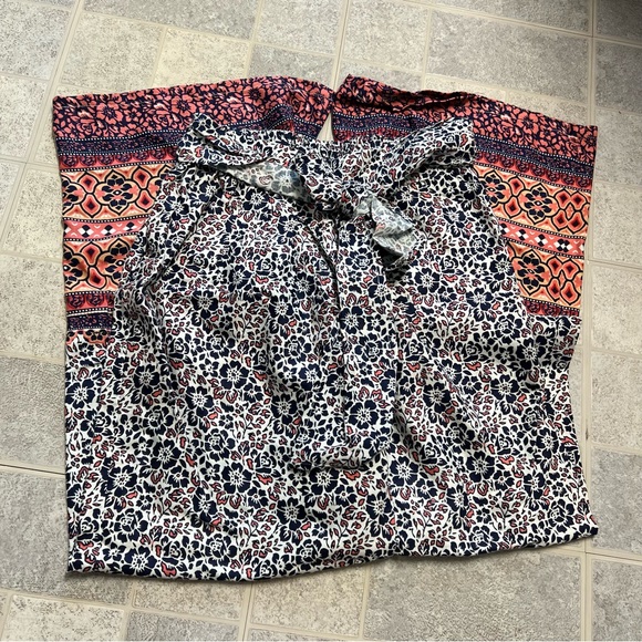 NWT Sim & Sam Floral Tie Waist Flowy Palazzo Pants - Picture 7 of 7